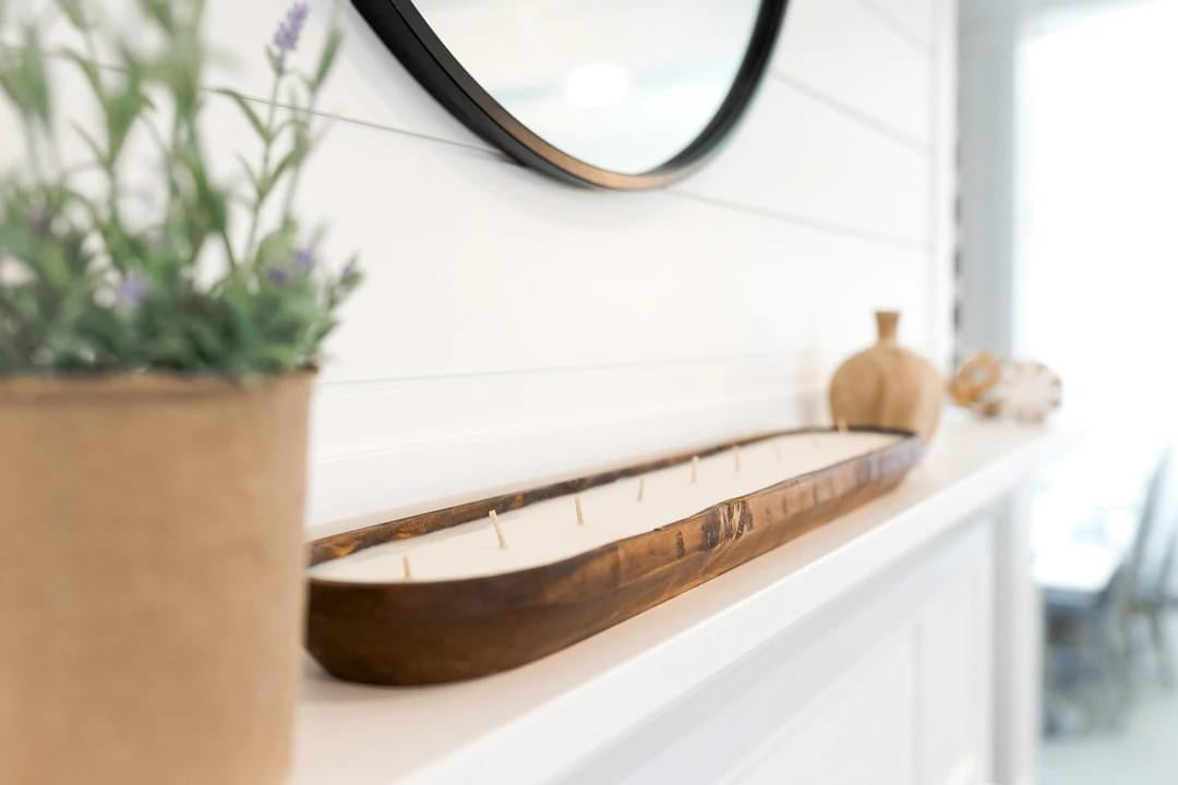 Grand  As Low As $51.78 EA Premium Luxury Farmhouse Wood Bowl- Candle Ready