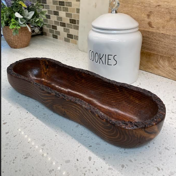 Safest Live Edge Farmhouse Wood Candle-Ready Bowl Reusable/ Repurposable Vessel