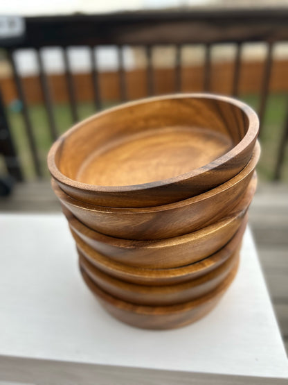 11" Round BOHO Bowl - (Volume 3lbs) Deep Candle Ready 11" Wood Bowls