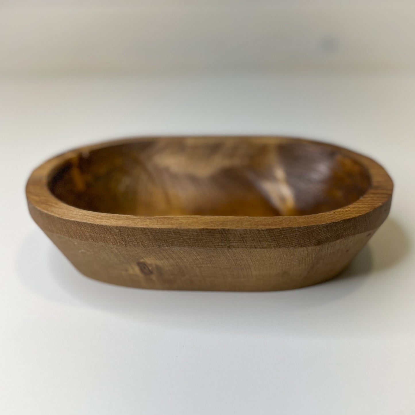 3 Wick Dough Bowl- Candle Ready 6" x 9" x 2.5" Farmhouse Wood Bowl