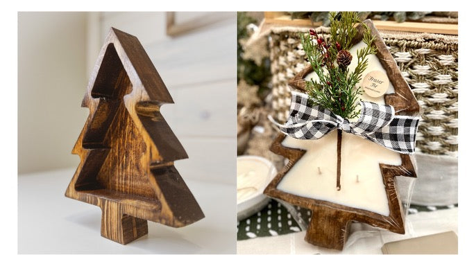 Wholesale Bundles of 5, 10, 20, 40 Tree Farmhouse Wood Bowls | Candle Ready 12"x 8” Bulk Pricing