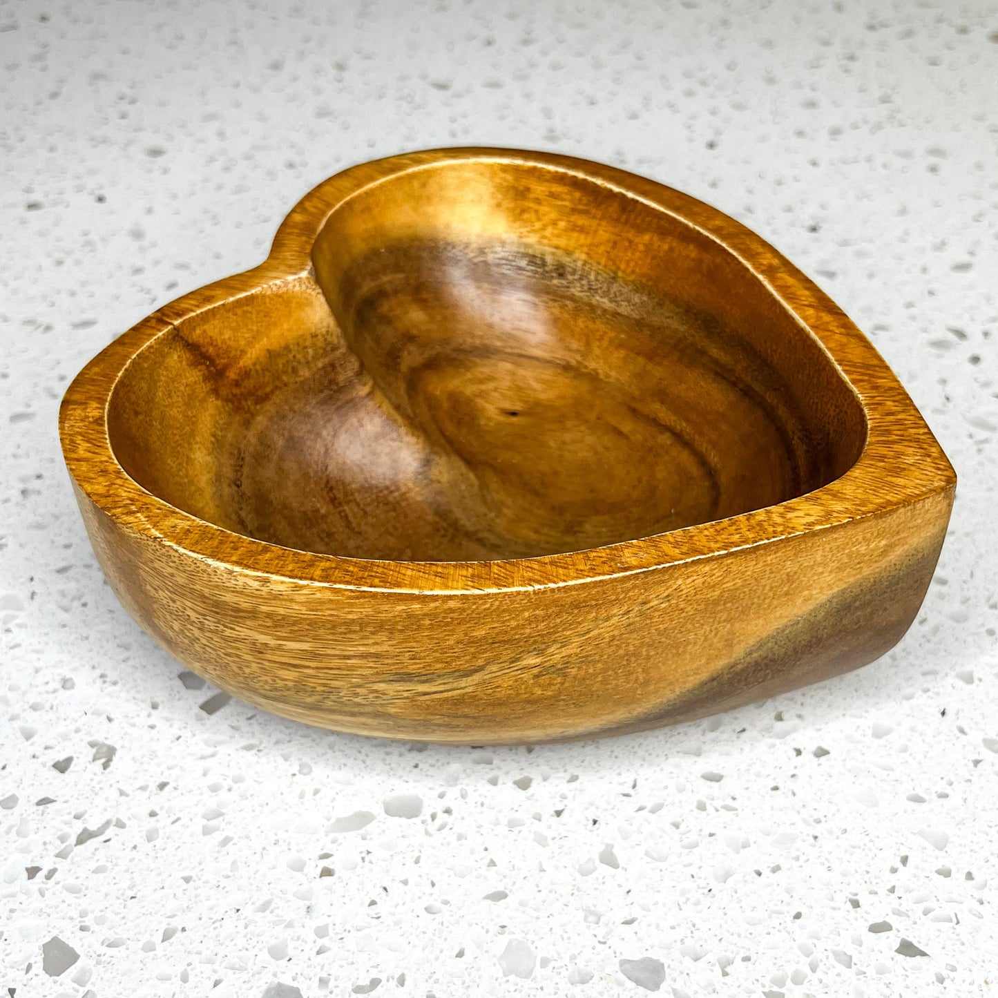 Heart BOHO Bowl - Deep Candle Ready (Volume .75lbs) 6"X 6" Wood Bowl