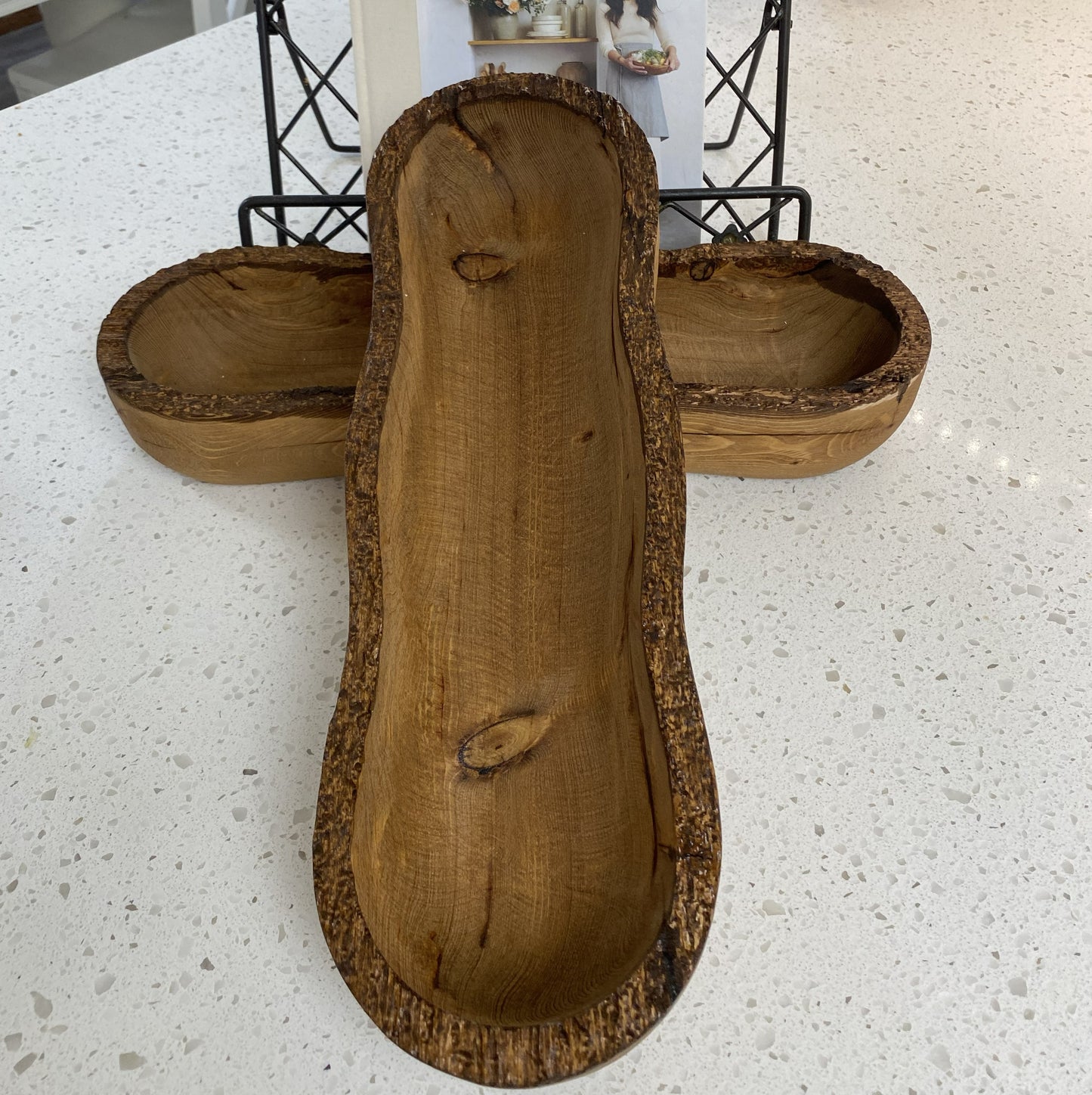 Safest Live Edge Farmhouse Wood Candle-Ready Bowl Reusable/ Repurposable Vessel