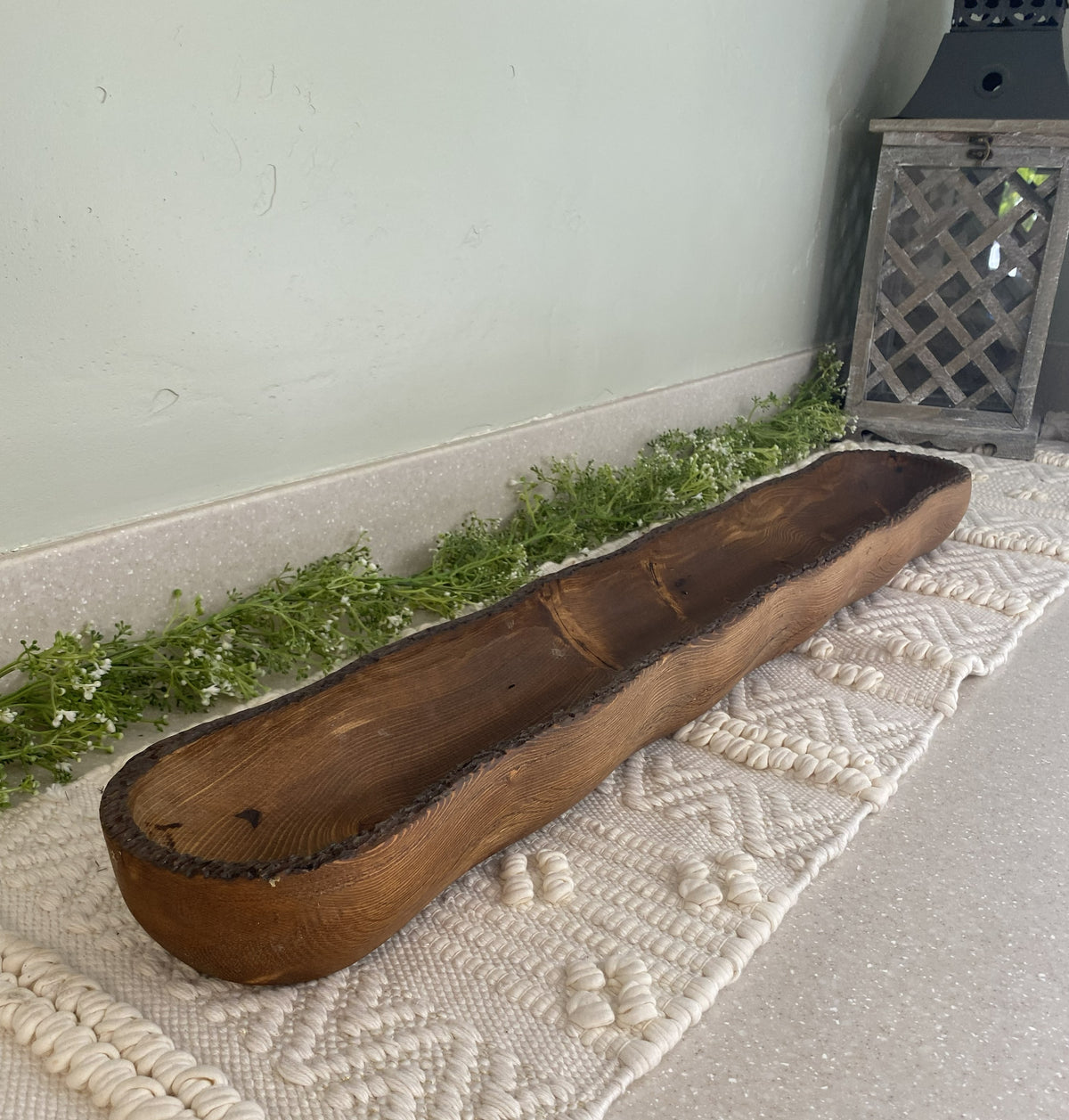Live Edge Wood Dough Bowl | Heirloom Candle Ready Vessel | Handcrafted Rustic Farmhouse Decor | Large Wooden Centerpiece