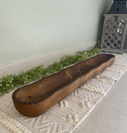 Live Edge Wood Dough Bowl | Heirloom Candle Ready Vessel | Handcrafted Rustic Farmhouse Decor | Large Wooden Centerpiece