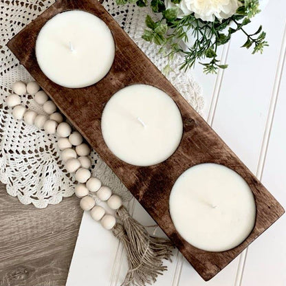 Wholesale Bundles/ Bulk Pricing 5,10, 15 | 3 Hole Cheese Mold Wood Bowls | Candle Ready 5.5" X 17" X2.5" Farmhouse Bowl