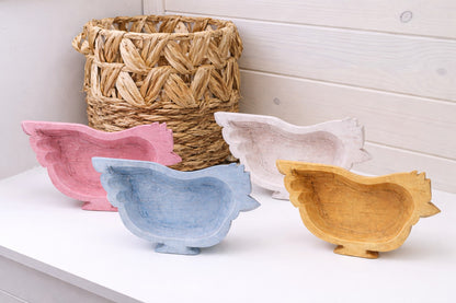 12 Count - Safest Spring Chicken Farmhouse Candle Ready Wood Bowl