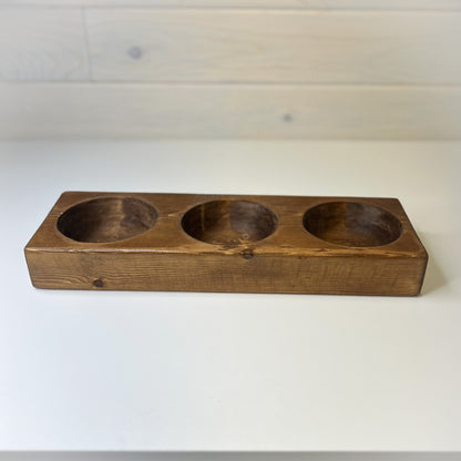 Wholesale Bundles/ Bulk Pricing 5,10, 15 | 3 Hole Cheese Mold Wood Bowls | Candle Ready 5.5" X 17" X2.5" Farmhouse Bowl