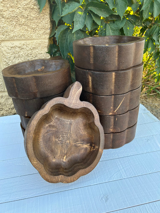 Wholesale Bundle of 5,10,15 Pumpkin Wood Dough Bowls | Candle Ready | 8”x8”x2.25” Bulk Pricing