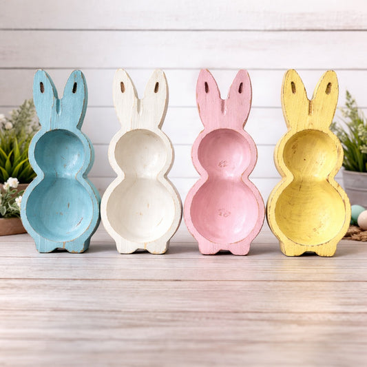 12 Spring Colors Bunny Bowls - Candle Ready Farmhouse, Reusable, & Repurposable