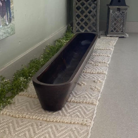 40" Extra Wide Extra Deep Safest Premium Triangle  Design Wooden Dough Bowl –Candle Ready Reusable and Repurposable Farmhouse Table Centerpiece (Copy)