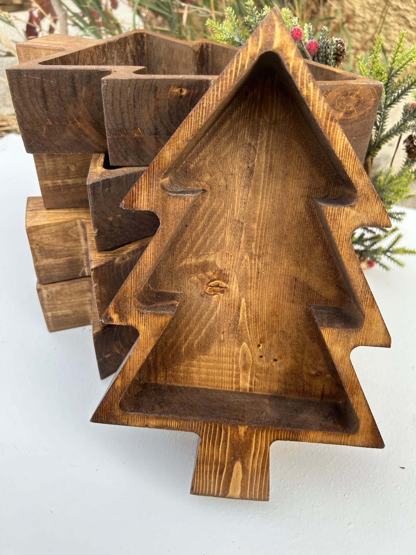 Wholesale Bundles of 5, 10, 20, 40 Tree Farmhouse Wood Bowls | Candle Ready 12"x 8” Bulk Pricing