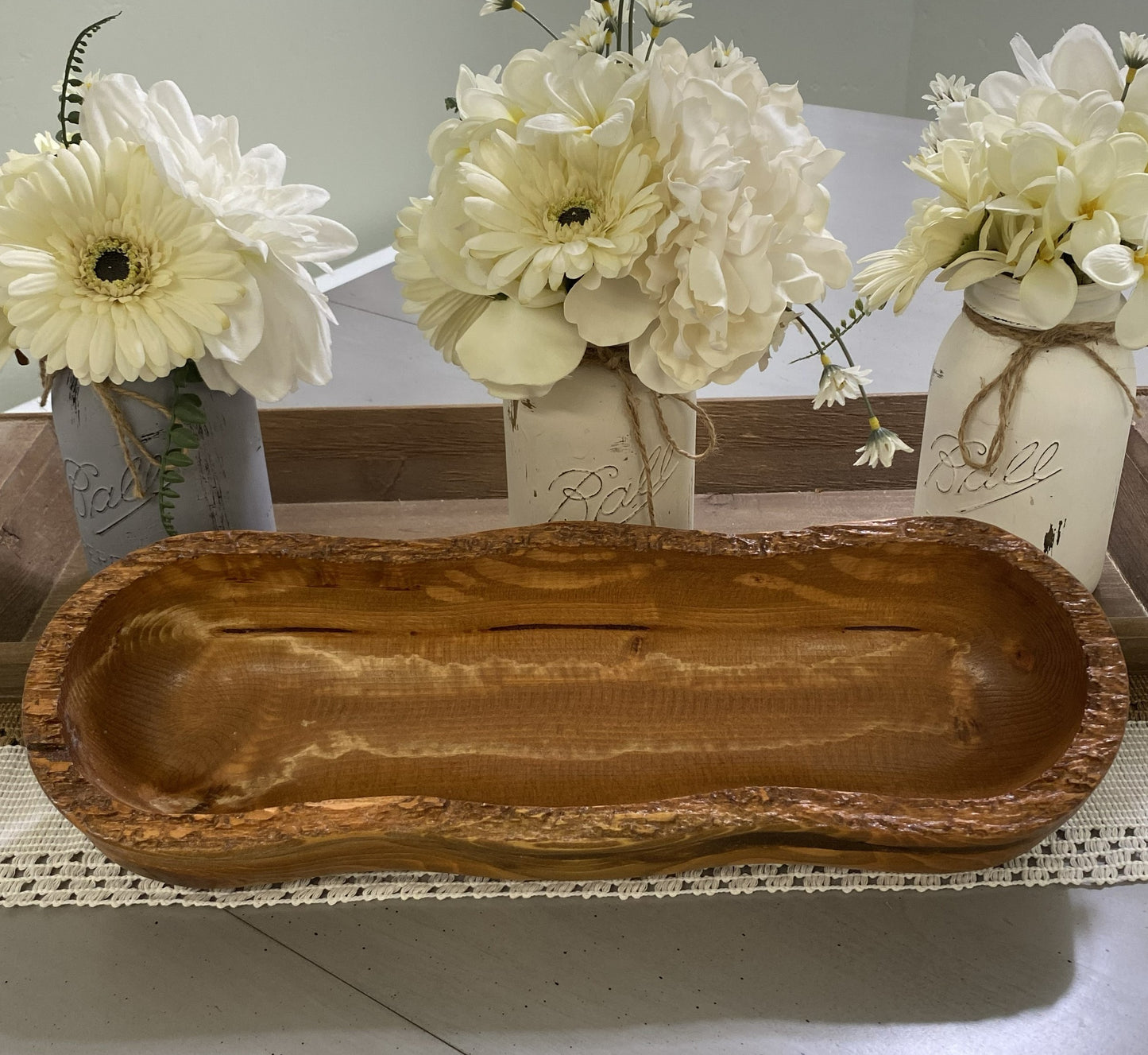 Safest Live Edge Farmhouse Wood Candle-Ready Bowl Reusable/ Repurposable Vessel