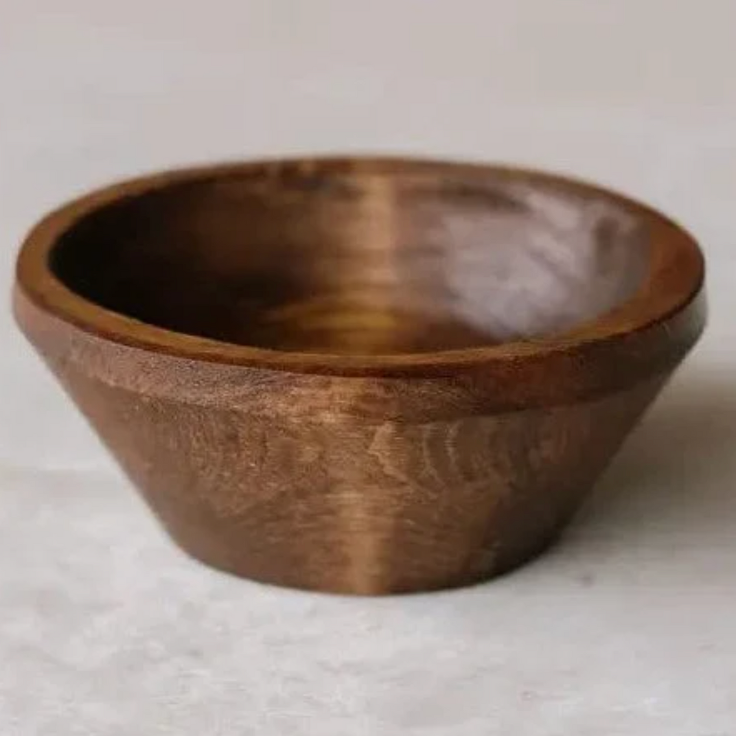 Small Round Farmhouse Candle Ready Wood Bowl 5.5"