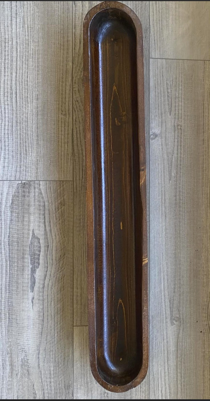 40" Extra Wide Extra Deep Safest Premium Standard Design Wooden Dough Bowl –Candle Ready Reusable and Repurposable Farmhouse Table Centerpiece