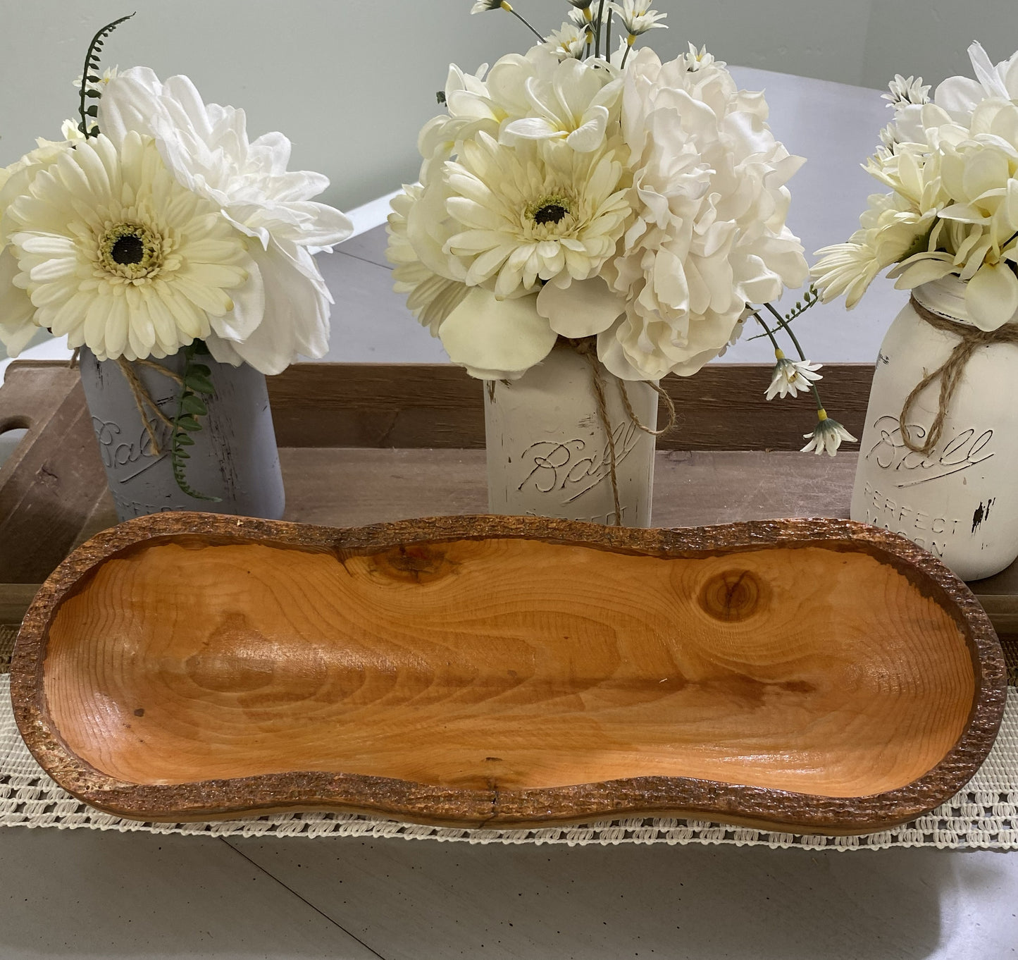 Safest Live Edge Farmhouse Wood Candle-Ready Bowl Reusable/ Repurposable Vessel