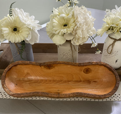 Safest Live Edge Farmhouse Wood Candle-Ready Bowl Reusable/ Repurposable Vessel