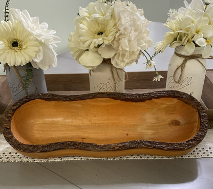 Safest Live Edge Farmhouse Wood Candle-Ready Bowl Reusable/ Repurposable Vessel
