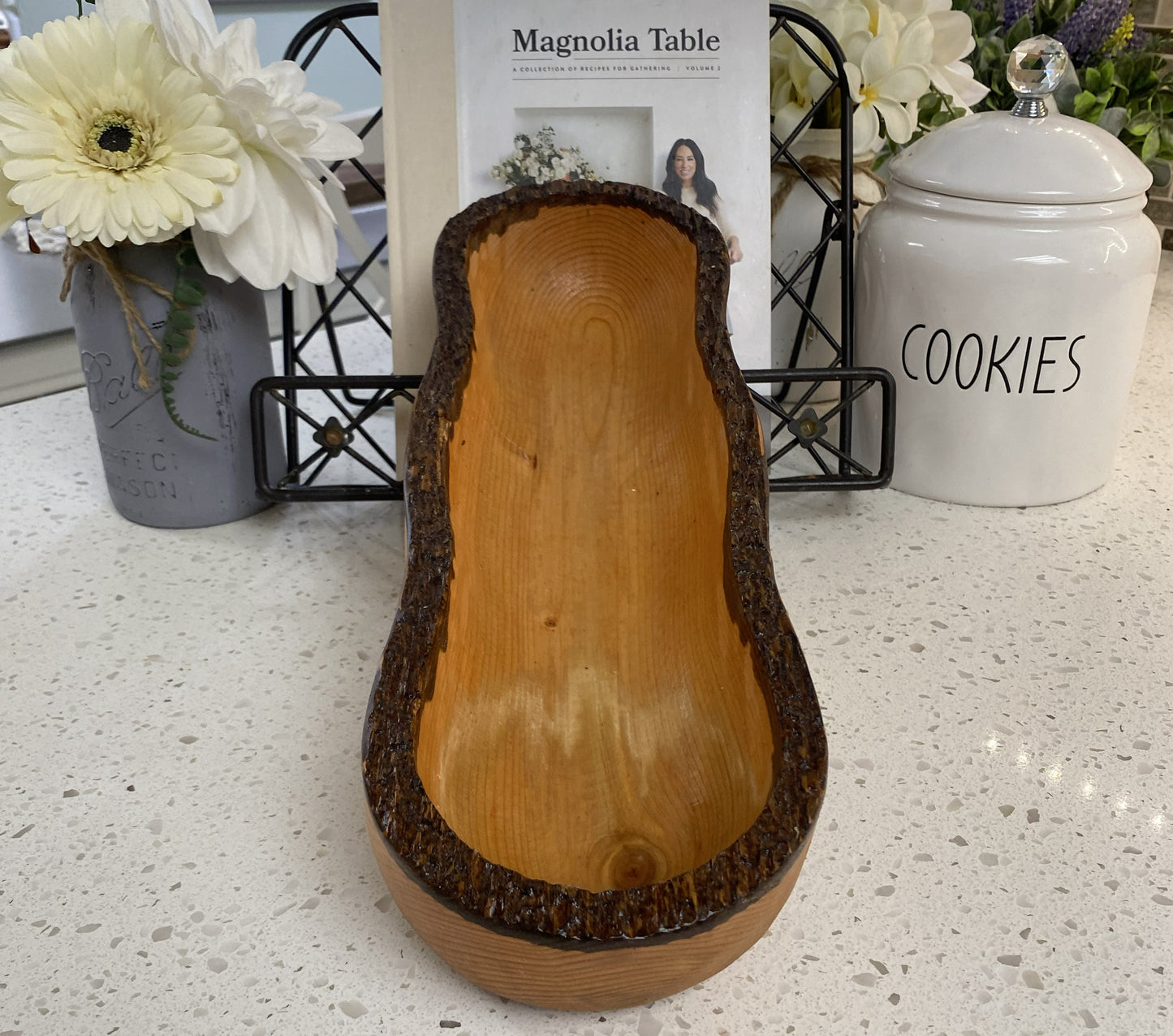 Safest Live Edge Farmhouse Wood Candle-Ready Bowl Reusable/ Repurposable Vessel