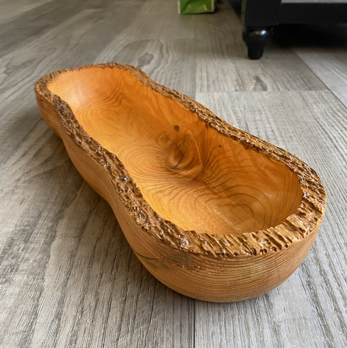 Live Edge Wood Dough Bowl | Heirloom Candle Ready Vessel | Handcrafted Rustic Farmhouse Decor | Large Wooden Centerpiece