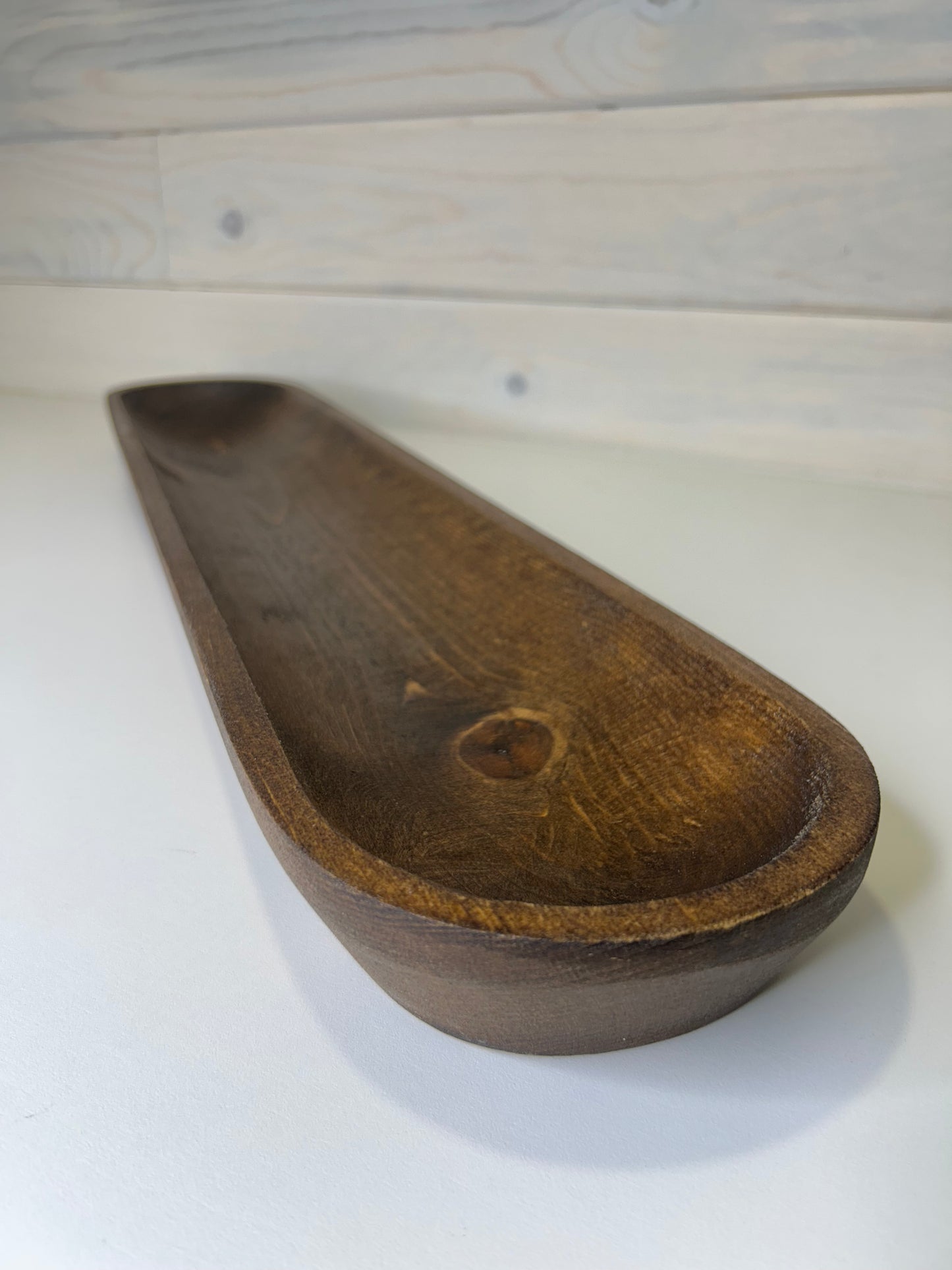 Extra long Wood Bowl - Candle Ready 6" X 30" X 2” Farmhouse Wood Bowl