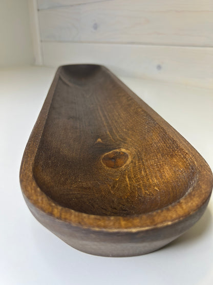 Extra long Wood Bowl - Candle Ready 6" X 30" X 2” Farmhouse Wood Bowl