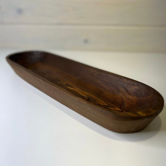 Extra long Wood Bowl - Candle Ready 6" X 30" X 2” Farmhouse Wood Bowl