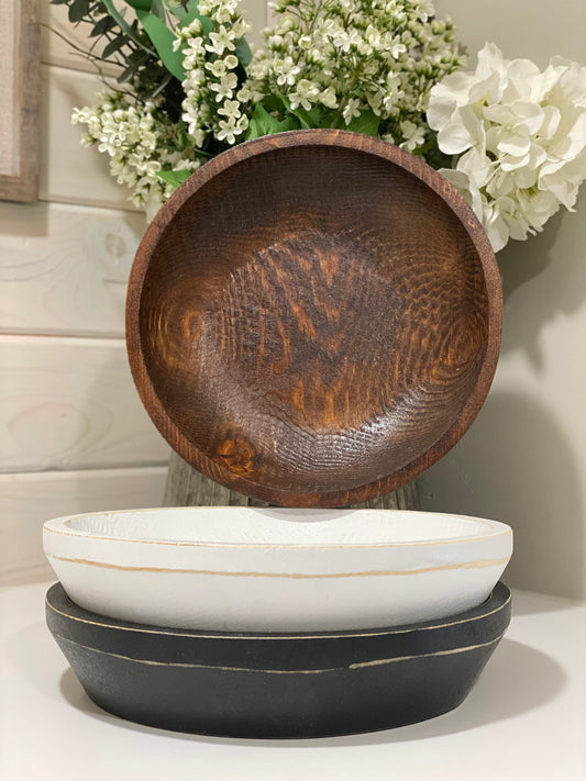 Large Round Dough Bowl- 11" Candle Ready Farmhouse Bowl