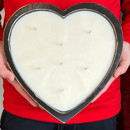 Large Heart Bowl, 11" Farmhouse Wood Bowl