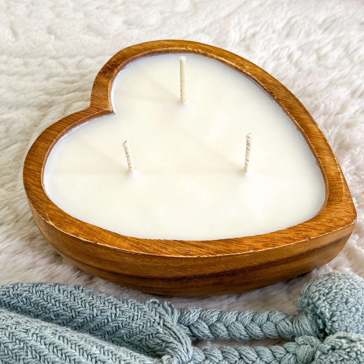 Wholesale BUNDLES of 4,12,20 Heart BOHO Bowl - (Volume .75lbs) Deep Candle Ready 6"X 6" Wood Bowl