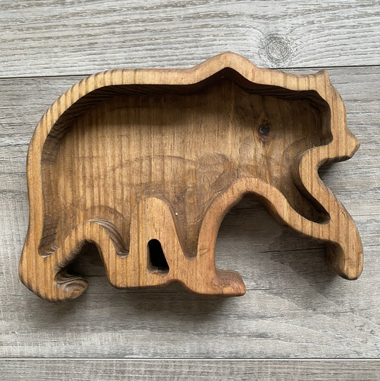 Majestic Bear – Handcrafted Candle-Ready Wood Vessel