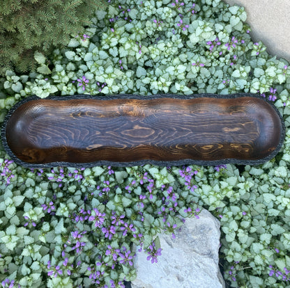 Live Edge Wood Dough Bowl | Heirloom Candle Ready Vessel | Handcrafted Rustic Farmhouse Decor | Large Wooden Centerpiece