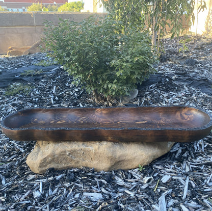 Live Edge Wood Dough Bowl | Heirloom Candle Ready Vessel | Handcrafted Rustic Farmhouse Decor | Large Wooden Centerpiece
