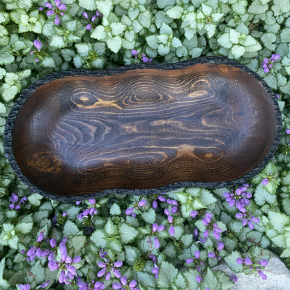 Live Edge Wood Dough Bowl | Heirloom Candle Ready Vessel | Handcrafted Rustic Farmhouse Decor | Large Wooden Centerpiece