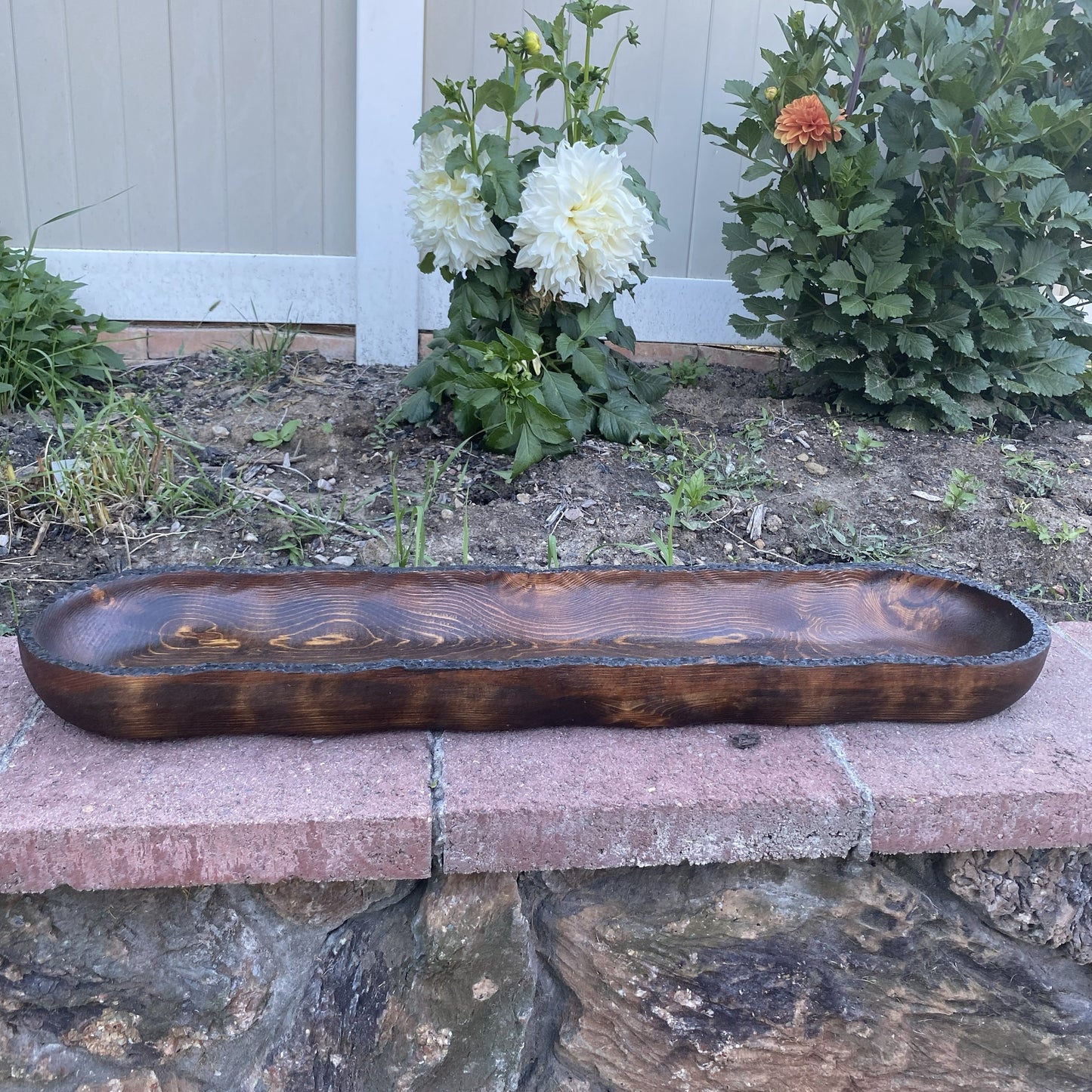 Live Edge Wood Dough Bowl | Heirloom Candle Ready Vessel | Handcrafted Rustic Farmhouse Decor | Large Wooden Centerpiece