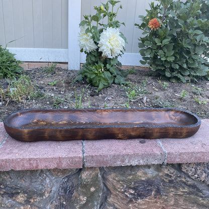 Live Edge Wood Dough Bowl | Heirloom Candle Ready Vessel | Handcrafted Rustic Farmhouse Decor | Large Wooden Centerpiece