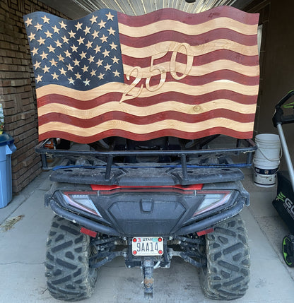 Old Glory - Hand Carved Wavy American Flag - 250th Anniversary Edition