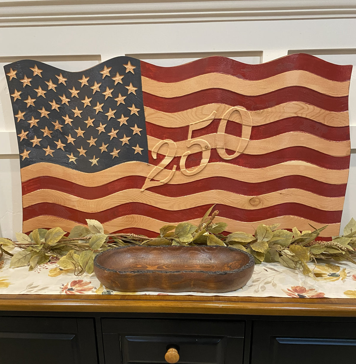 Old Glory - Hand Carved Wavy American Flag - 250th Anniversary Edition
