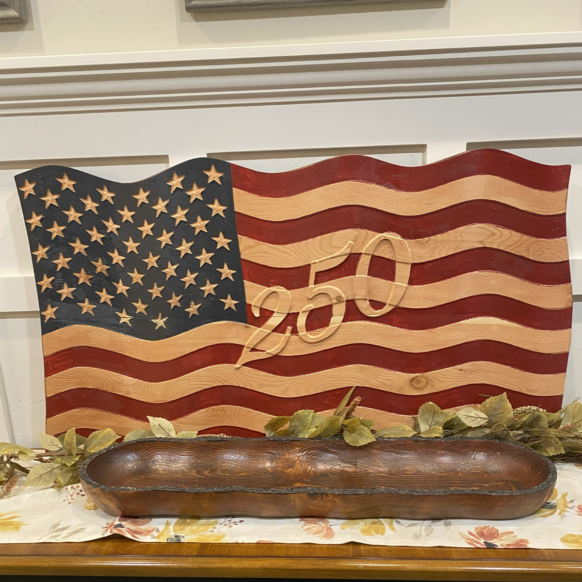 Old Glory - Hand Carved Wavy American Flag - 250th Anniversary Edition