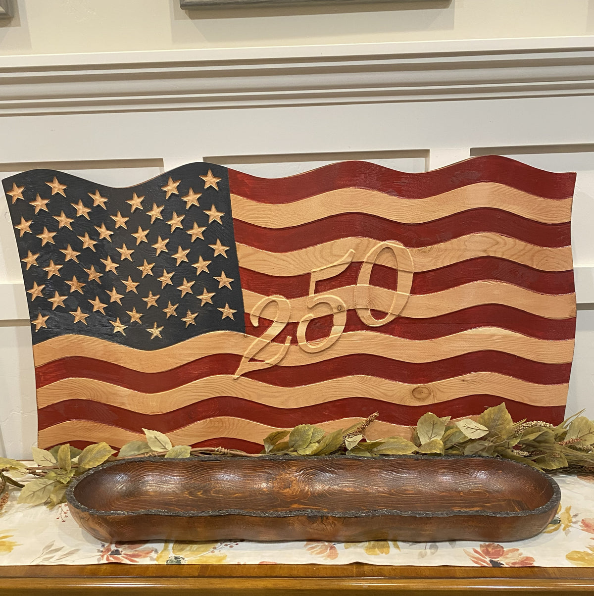 Old Glory - Hand Carved Wavy American Flag - 250th Anniversary Edition