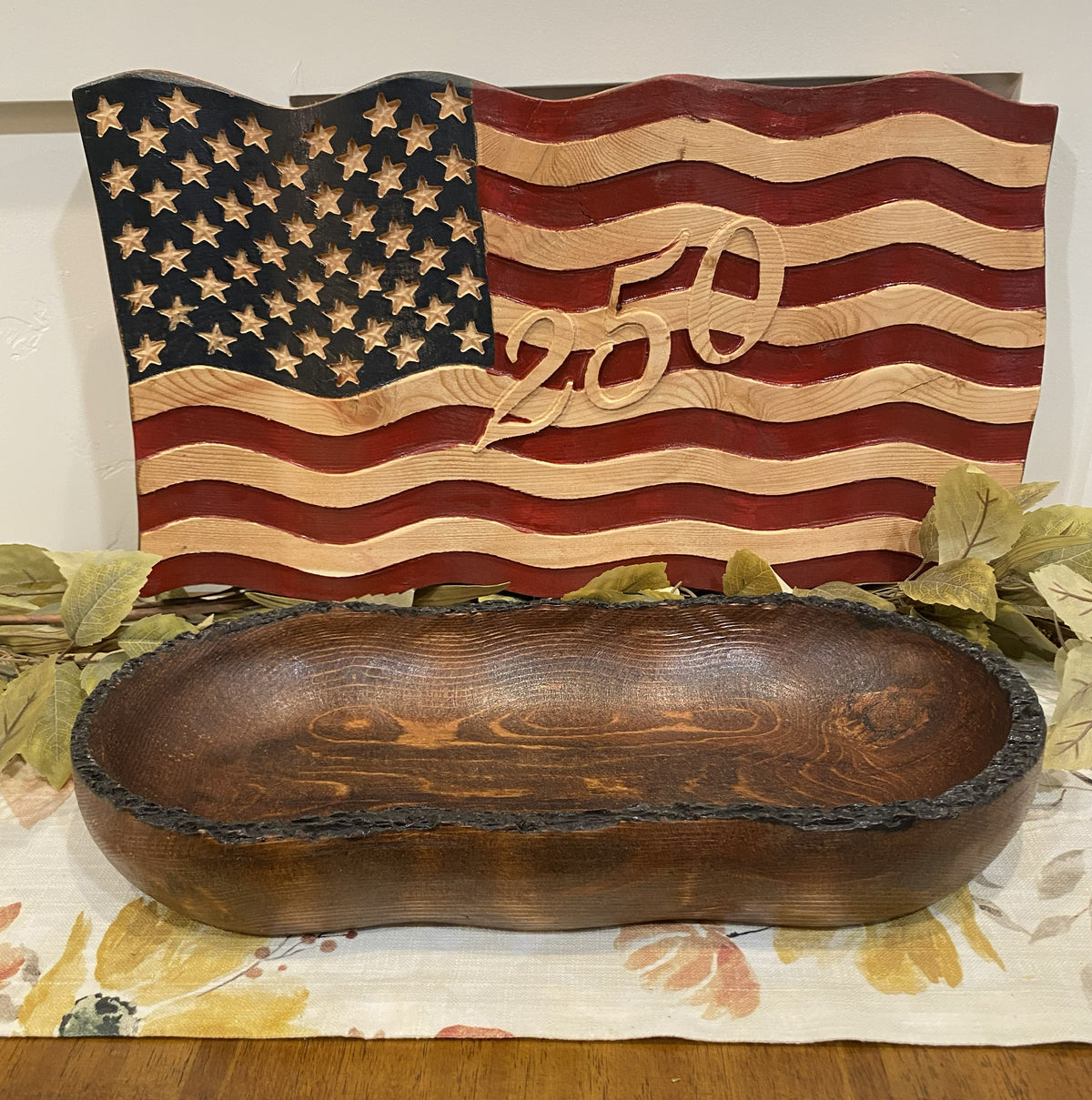 Old Glory - Hand Carved Wavy American Flag - 250th Anniversary Edition