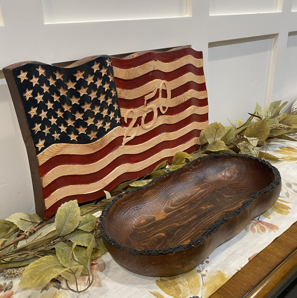 Old Glory - Hand Carved Wavy American Flag - 250th Anniversary Edition