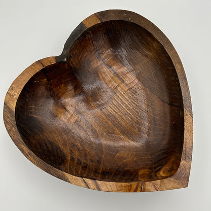 Large Heart Bowl, 11" Farmhouse Wood Bowl