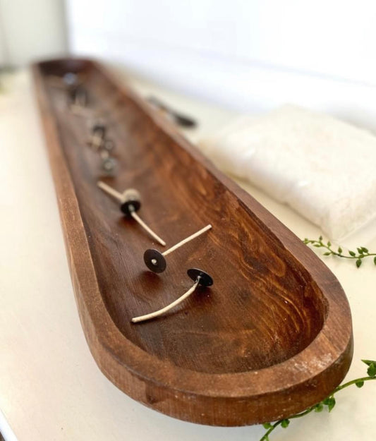 Grand  As Low As $51.78 EA Premium Luxury Farmhouse Wood Bowl- Candle Ready