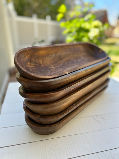 6 Wick Candle Bowls | Wholesale Bundles of 6,12,18 Candle Ready Farmhouse Wood Bowl 6" x 19" x 2"