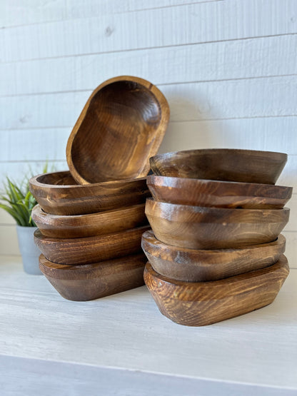 Bulk Pricing | Wholesale Bundles | Small Oval 3 Wick  Farmhouse Dough Bowl - Deep Candle Ready Wood Vessels