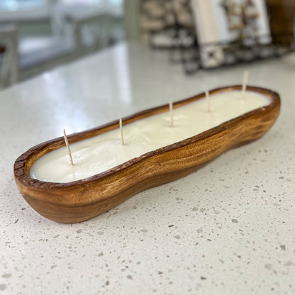 Safest Live Edge Farmhouse Wood Candle-Ready Bowl Reusable/ Repurposable Vessel