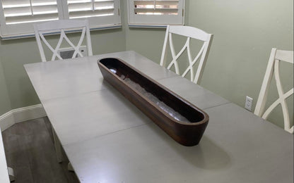 40" Extra Wide Extra Deep Safest Premium Triangle  Design Wooden Dough Bowl –Candle Ready Reusable and Repurposable Farmhouse Table Centerpiece (Copy)