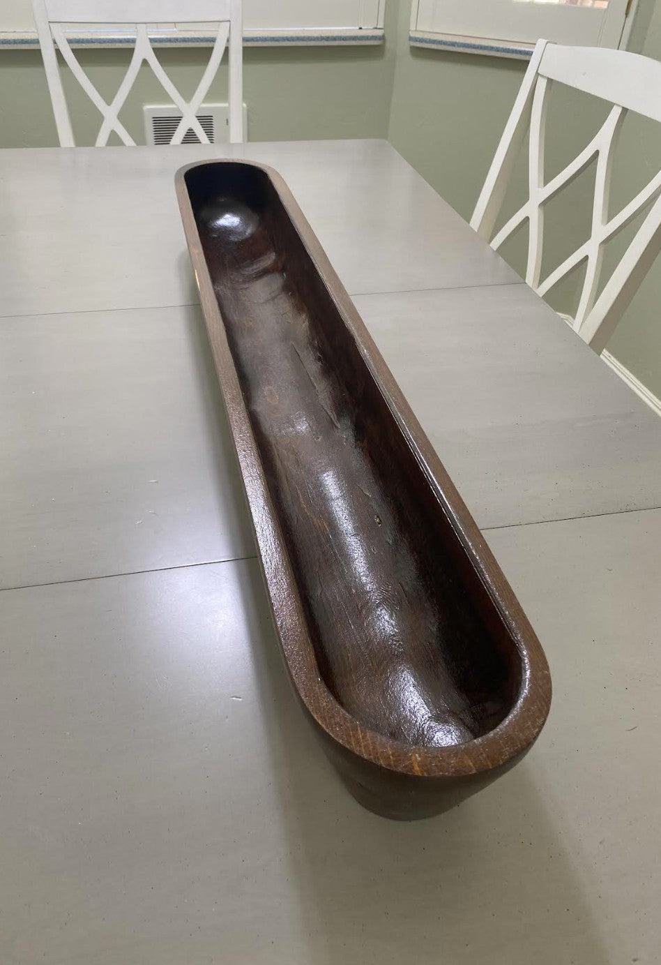 40" Extra Wide Extra Deep Safest Premium Triangle  Design Wooden Dough Bowl –Candle Ready Reusable and Repurposable Farmhouse Table Centerpiece (Copy)