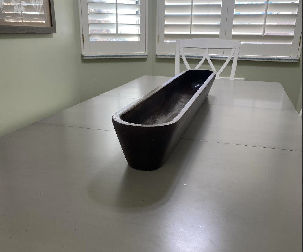 40" Extra Wide Extra Deep Safest Premium Triangle  Design Wooden Dough Bowl –Candle Ready Reusable and Repurposable Farmhouse Table Centerpiece (Copy)